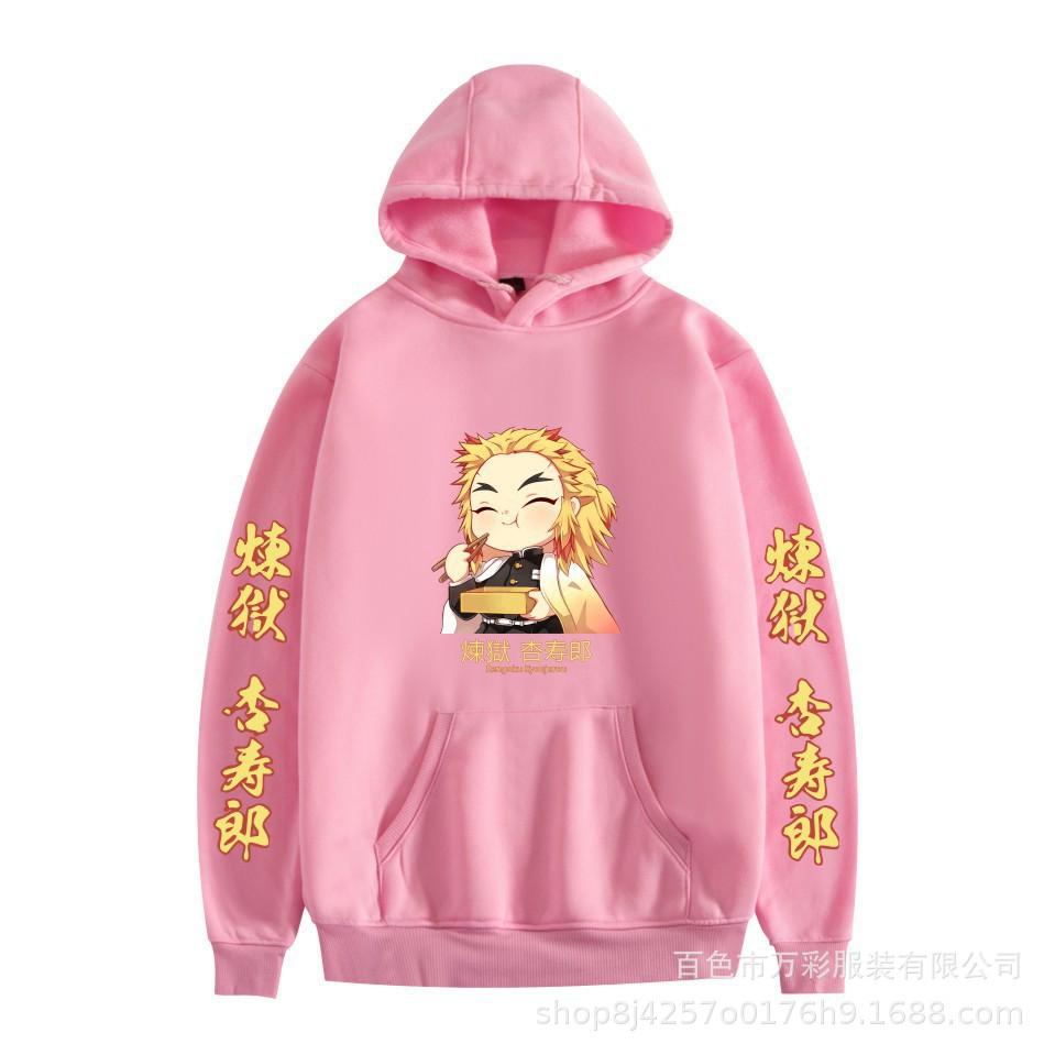 Japan Demon Slayer Kyojuro Related Hoodie Unisex Couple Printed Sweatshirt 0039