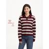 Hotwind Women's Striped Polo Neck Knitted Sweater