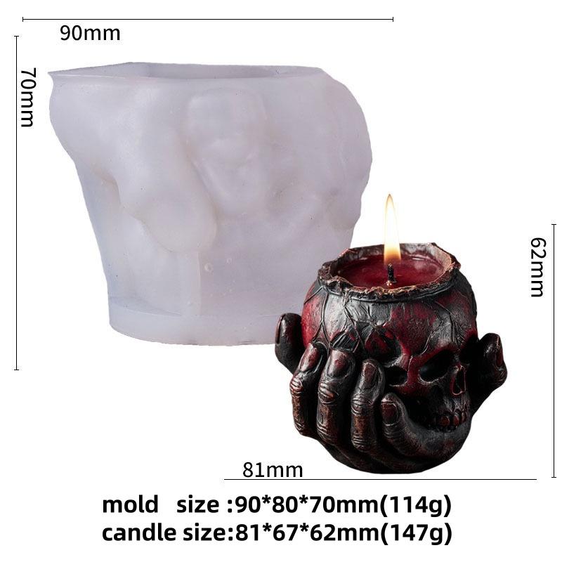 Halloween Hat Skull Candle Silicone Mold DIY Spider Snake Skeleton Gypsum Resin Casting Mold Halloween Decoration