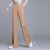 Office Lady Korean Fashion Thin Solid Wide Leg Suits Pants Spring Summer Women High Waist Elastic Loose Casual Straight Trousers