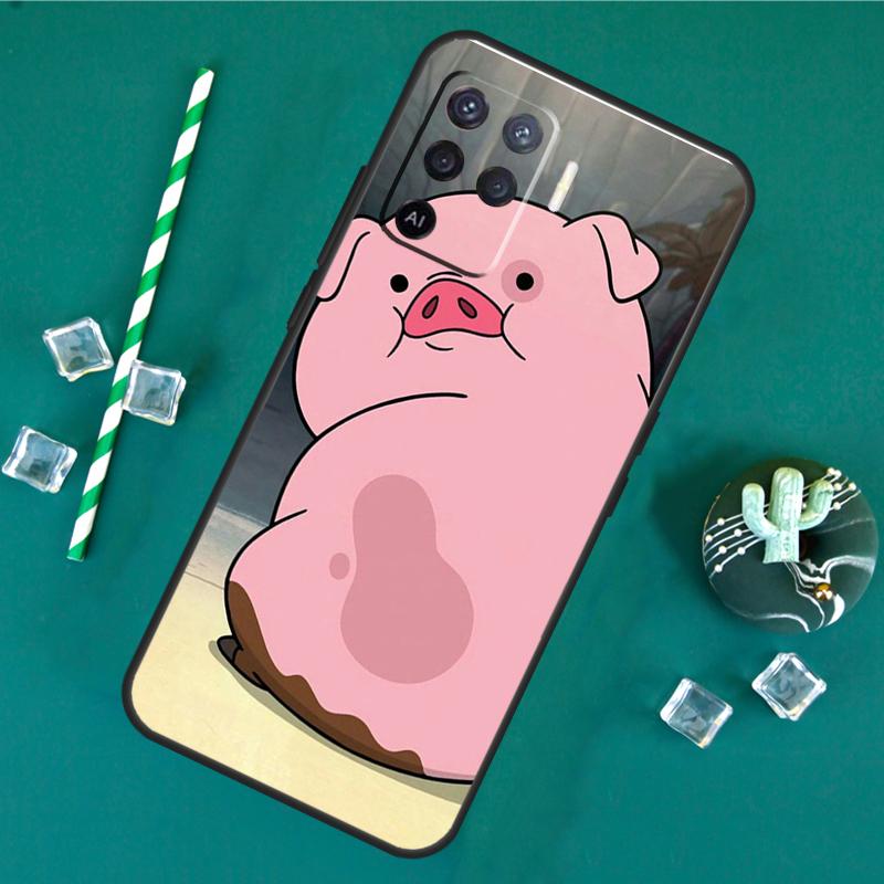 Cartoon Pig Case For Oppo A80 A40 A60 A16 A76 A96 A91 A15 A17 A74 A94 A54 A57S A18 A38 A58 A78 A98 Cover