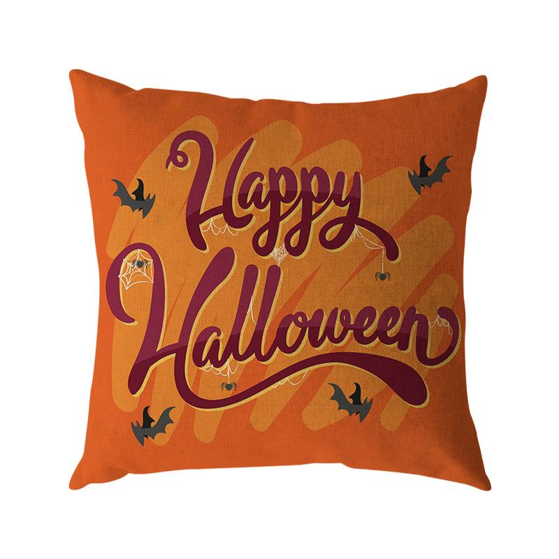 Funda de Almohada de Lino de Halloween Impresión Digital Decoración Festival de Halloween Almohada para Sofá
