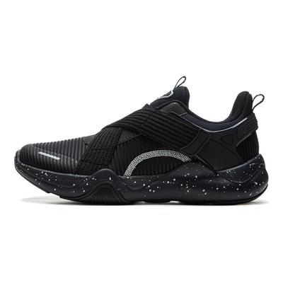 Li Ning Kinder Bequeme Vielseitige Mode Stoßdämpfung Rebound Low Top Freizeitschuhe Kinder Sneaker Schwarz YKCU128-9