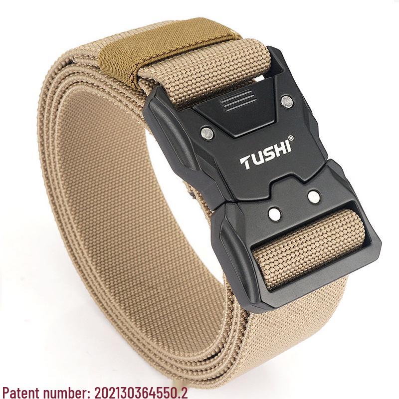 Men's Tactical Quick Release Elastic Stretch Belt for Casual Workwear and Outdoor Training