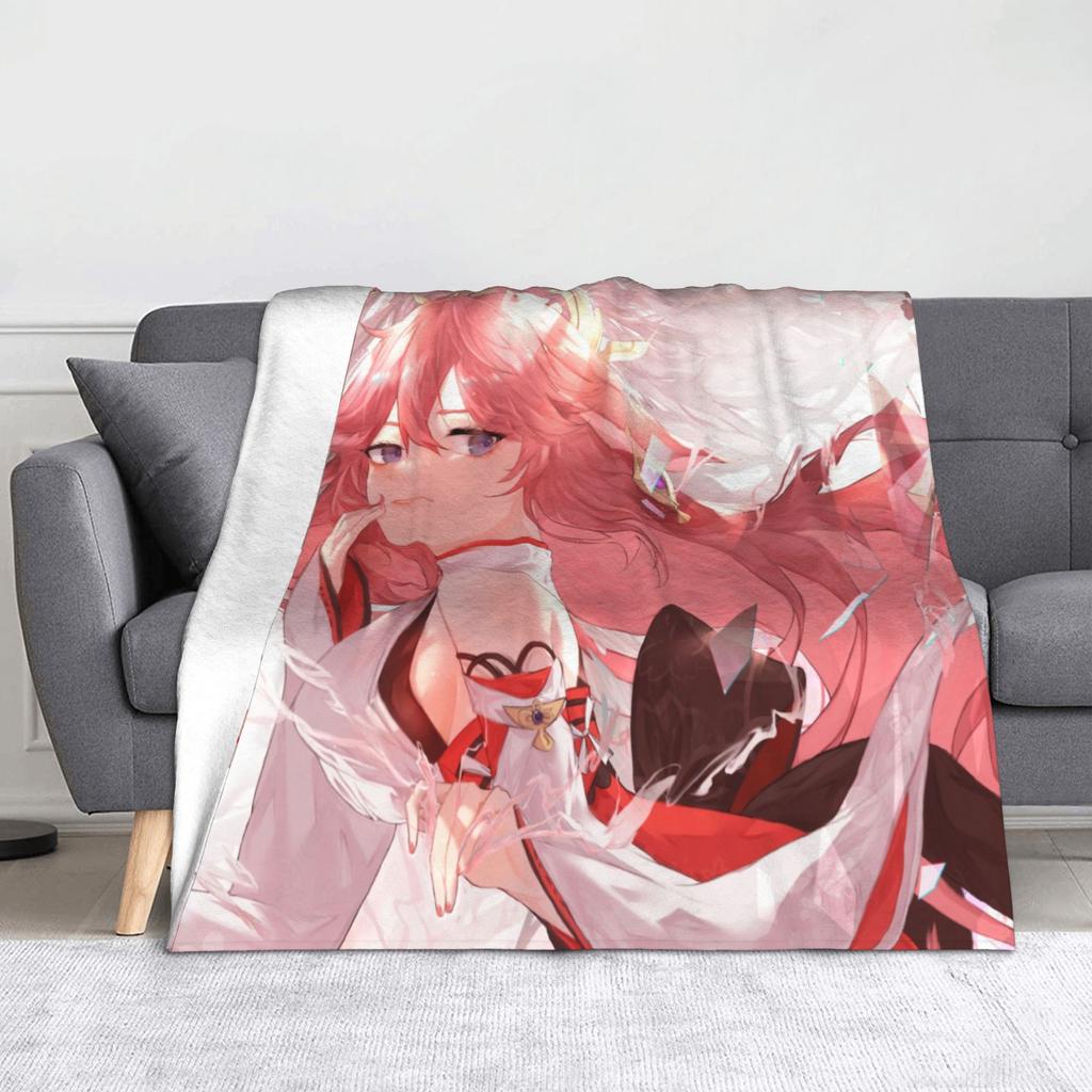 Gorou Genshin Impact Game Blanket Fleece All Season  Multi-function Soft Throw Blankets for Home Couch Plush Thin Quilt