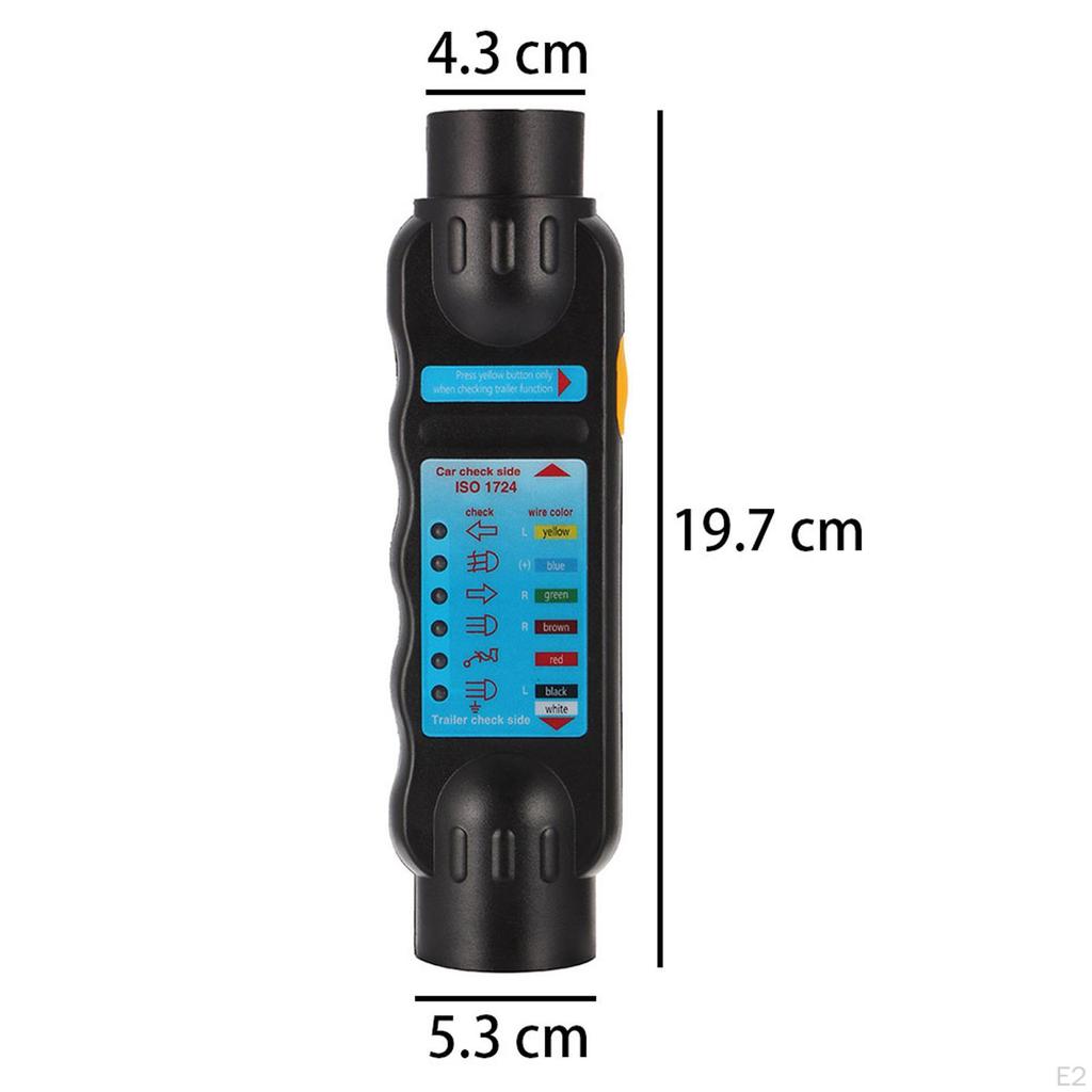 12V Trailer Socket Tester RV Connector Wiring Circuit Light Test Tool Plug 7Pin