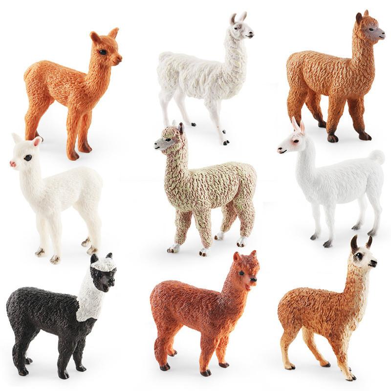 Realistic Miniature Alpaca Model Figurine Desktop Decor Perfect For Animal Lovers