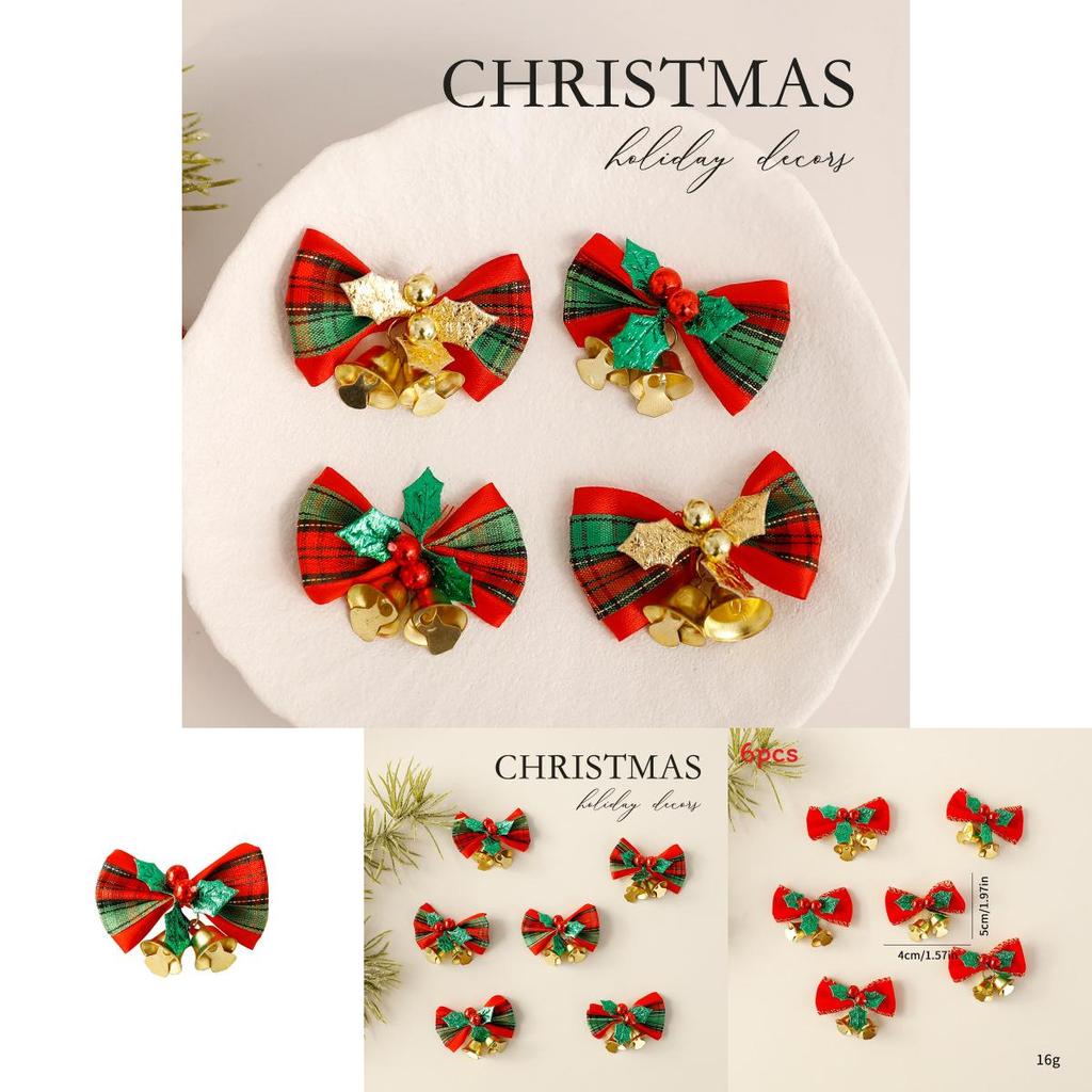 Christmas Mini Butterfly Bell Pendant Set Holiday Decoration Props For Festive Gift Present