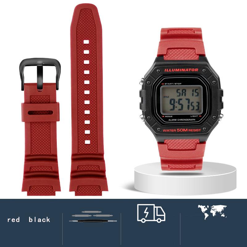 Silicone watch strap  for Casio Watch Strap w-218h/ae-1200 /1100 / f-108 /sgw300 /400 /500 /w-800h / mrw-200