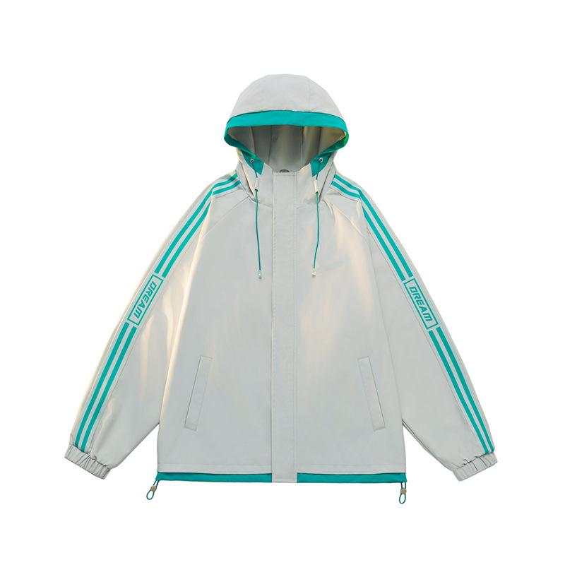 Jackets for Men and Women In Spring and Autumn Versatile Dopamine Couple Striped Jackets for Men