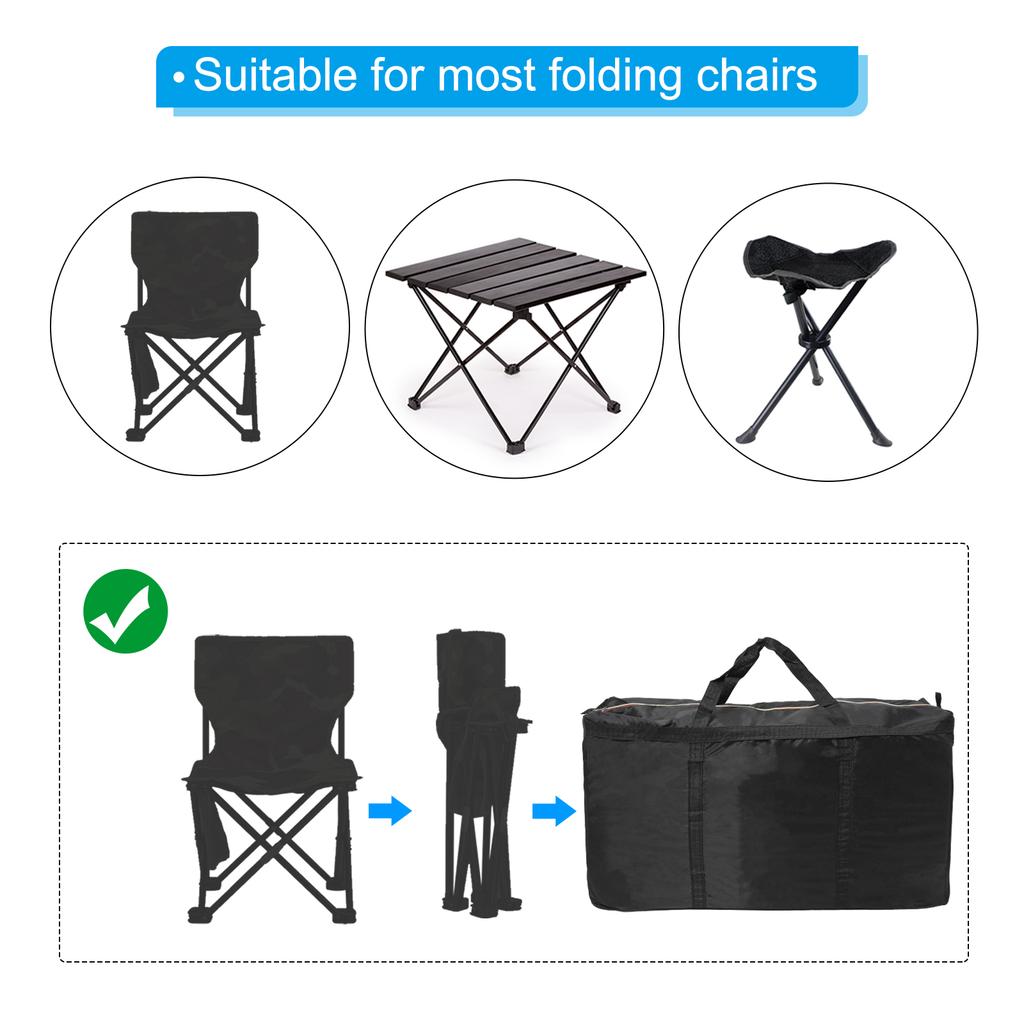 2Pcs 35x10x21" Camp Chair Replacement Bag Large Waterproof Storage Bag Black