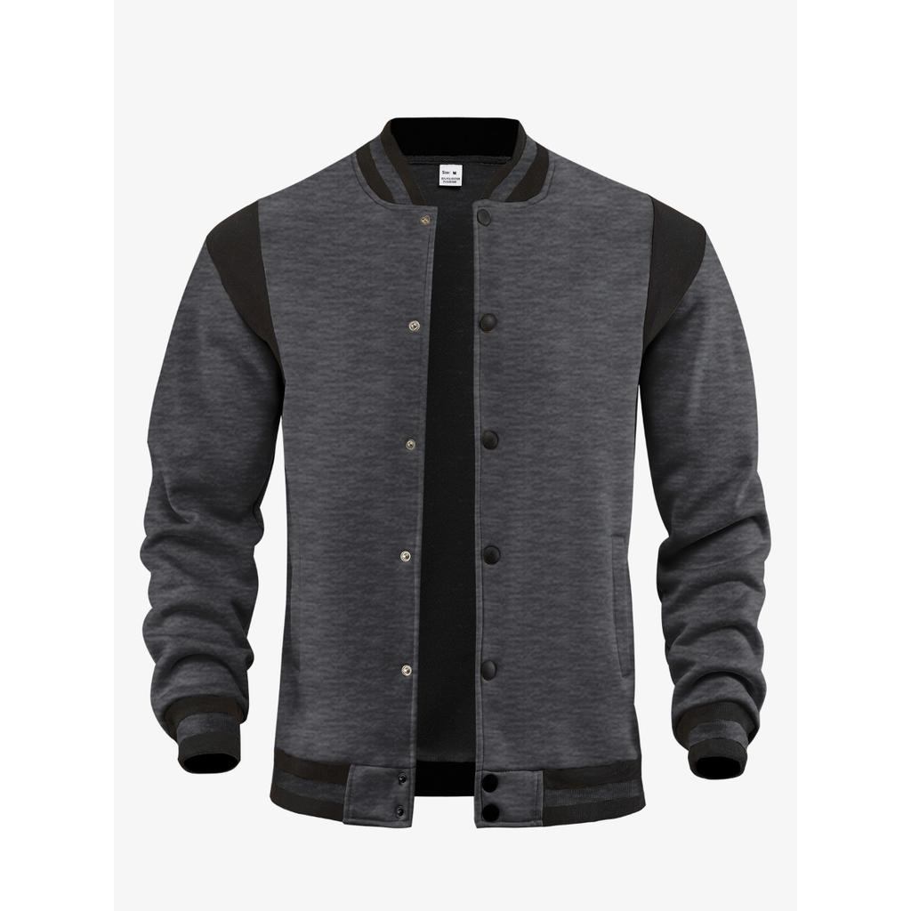 Giacca Casual da Uomo, Giacca Sportiva, Cardigan di Velluto, Top Spliced con Collo Rialzato, Giacca da Baseball