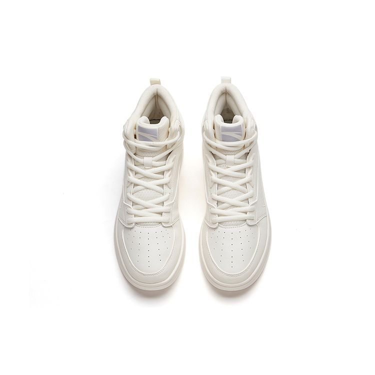 Anta Slip Resistant Lightweight High Top Skate Shoes Women Sneakers Ivory-White 122138071-1