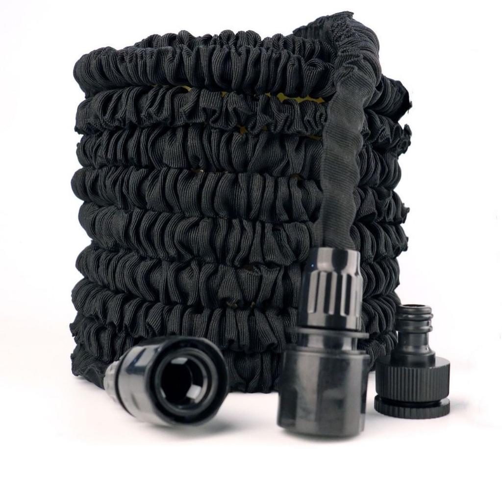 3 Times Black Magic Telescopic Garden Hose Polyester Braided High Pressure Car Wash Water Gun Watering Hose