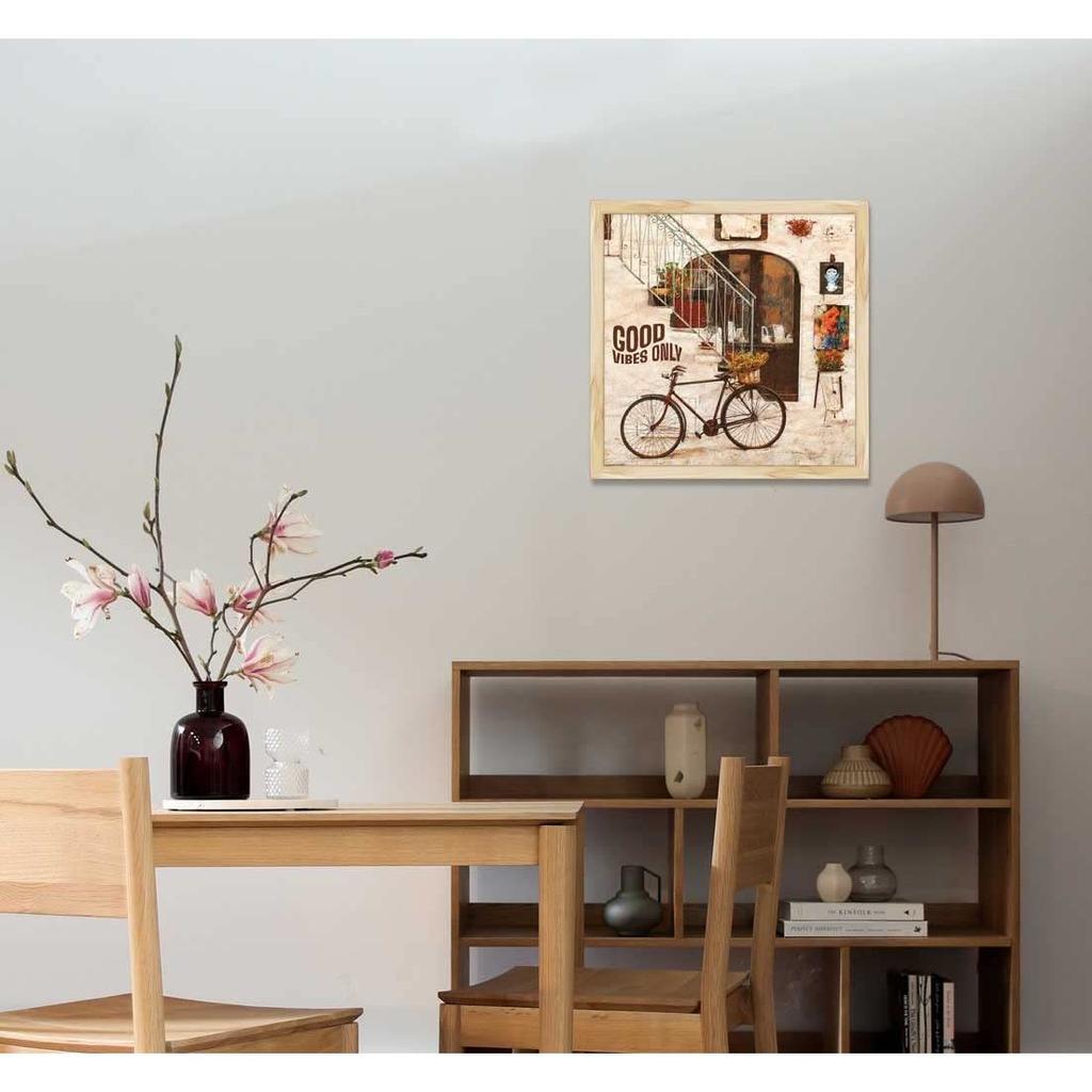 Paper Vintage City Street Wall Art Framed Painting, Multicolor, Abstract, 12.5 X 12.5 In, Set of 1