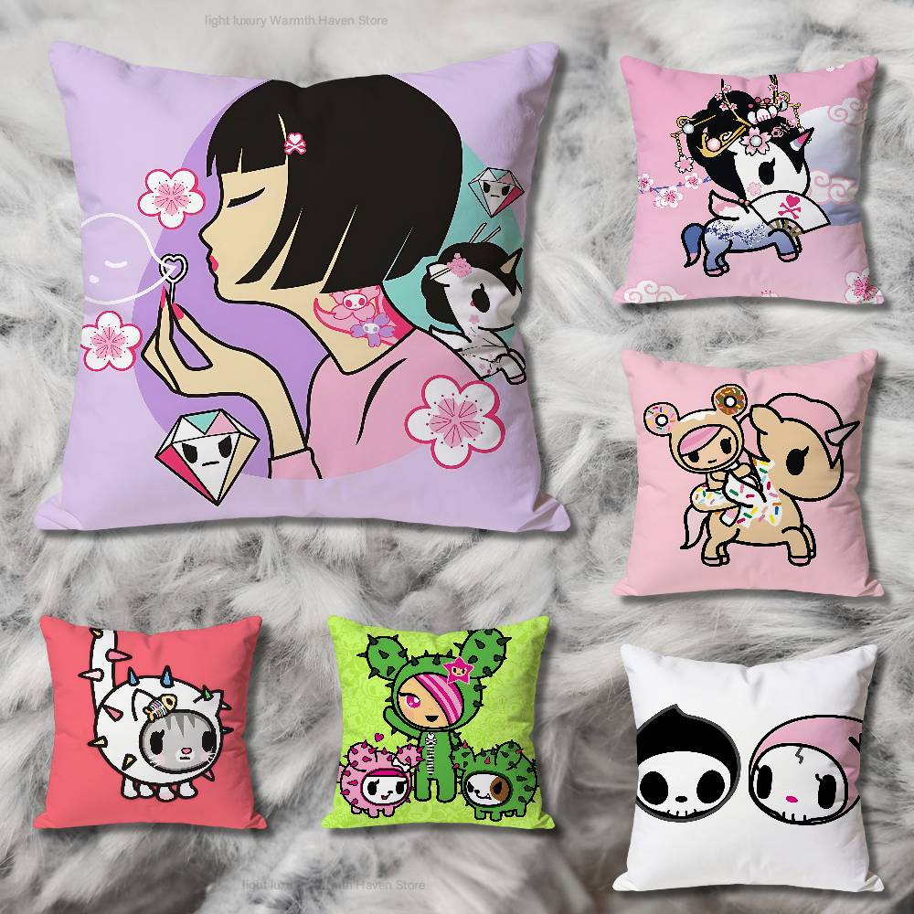 TTokidokiSS Girl Pillow Cases for Bedroom Living Room Sofa Home Decor Polyester Cushion Cover with Zipper