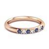 Blue Sapphire Eternity Stackable Ring - 925 Sterling Silver Rose Gold Vermeil