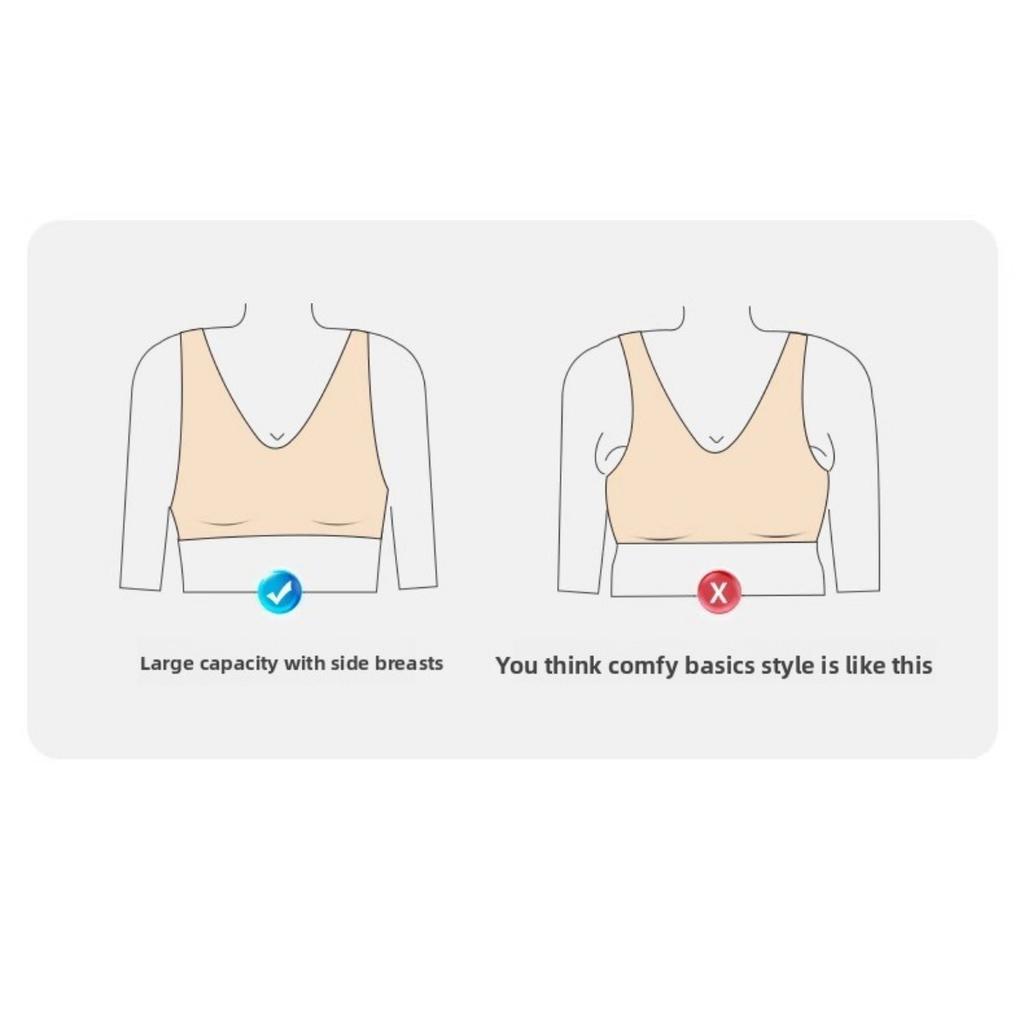 Ultra Thin Soft Support Jelly Bra for Women with Large Chest, Small and Seamless Without Steel Ring, Gathered and Supported Bra