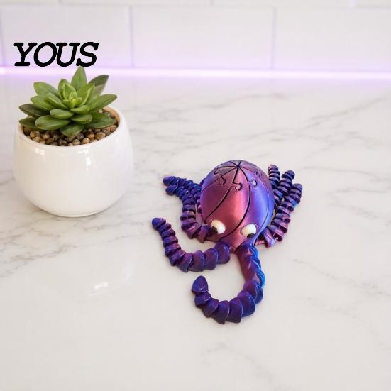 Articulated Sea Animal Toy 3D Printed Octopus Toy, Figurine with Movable Joints, Plastic Stress Relief Fidget for Kids Adults Sensory