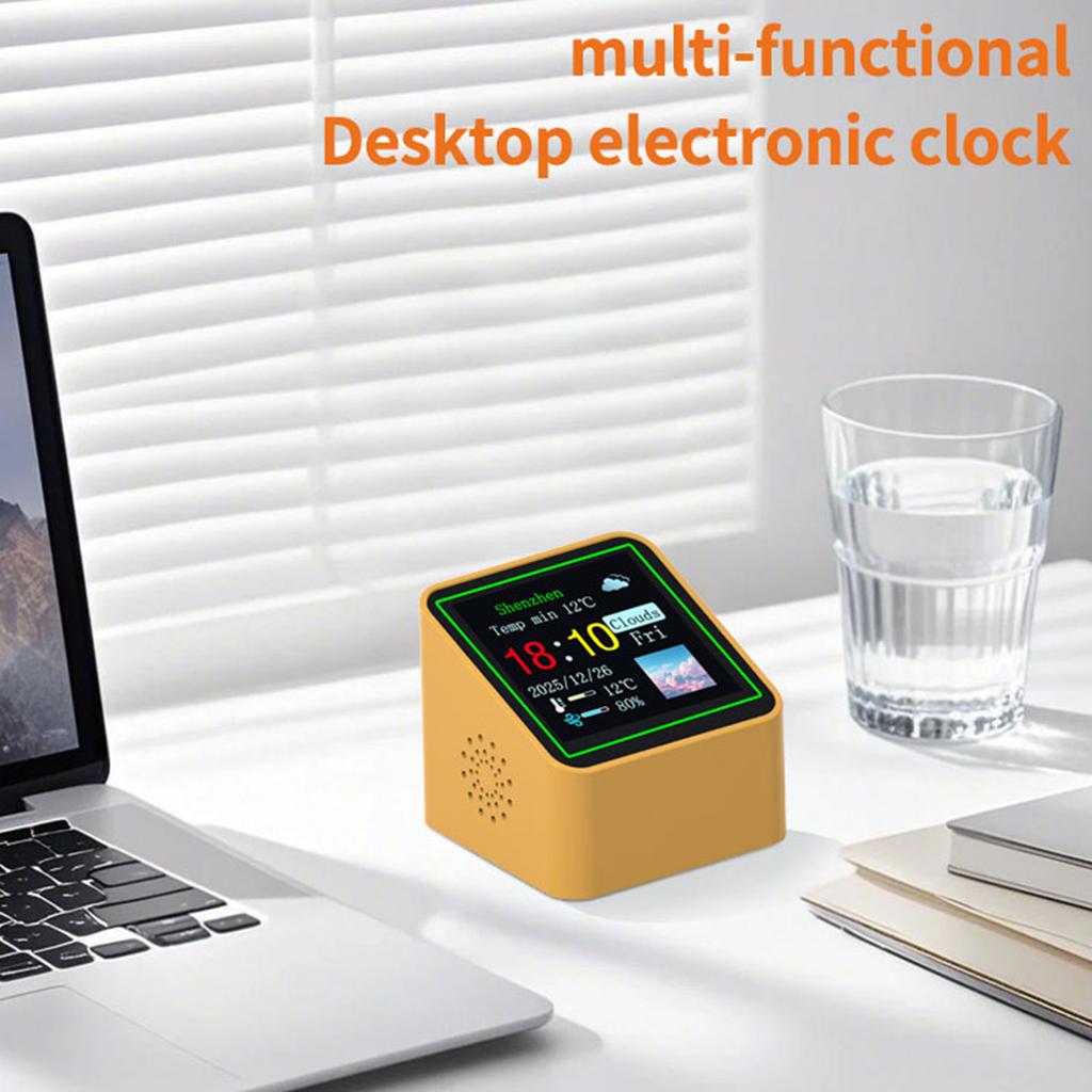 Smart WiFi Digital Weather Station with Temperature Humidity Display Date Clock Weather Station for Home Office Desk Decor
