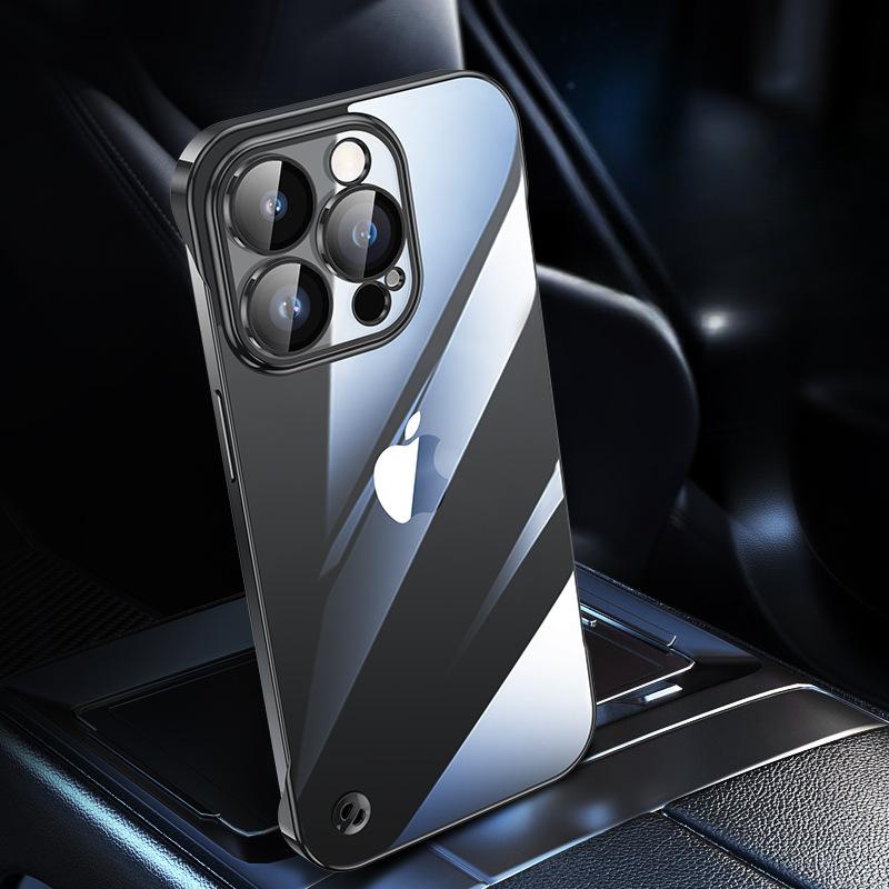 

Применимо к безрамочным гальваническим чехлам для телефонов iPhone15, Сверхтонкий жесткий чехол из поликарбоната для Apple 16promax 14 с защитной пленкой для объектива iPhone11