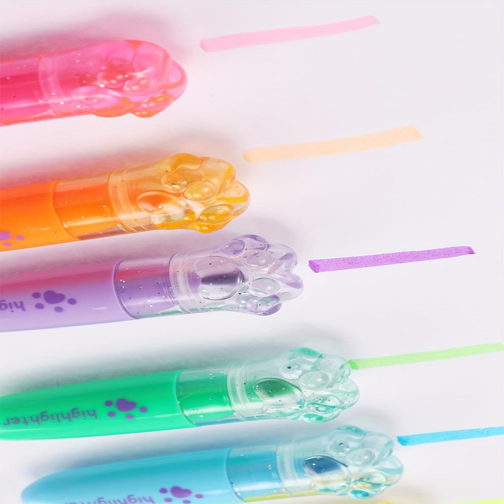 Cute Cartoon Cat Highlighter School Office Stationery Student Drawing Supplies Kawaii Ice Cream Mini Marker Pen