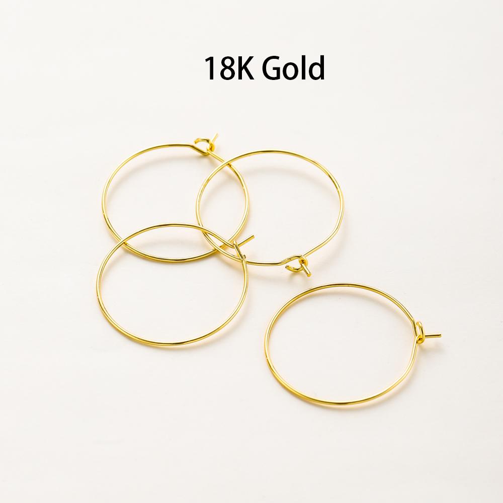 

10pcs/lot 15mm 20mm 25mm 14K 18K Gold Big Earing Wire Hoops Circle Ear Loop For DIY Jewelry Making Earing Decortion Accessories 15mm