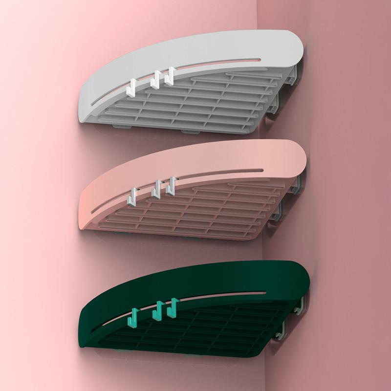 Nordic Wall-Mounted Punch-Free Shower Rack: Space-Saving Corner Storage Basket
