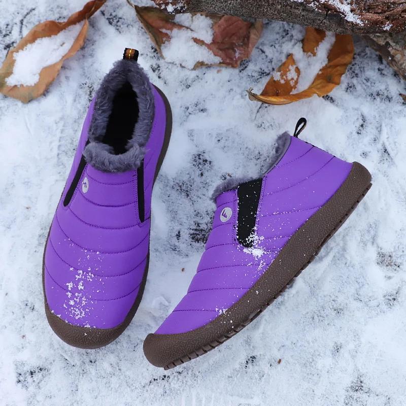 Women Thick Soled Snow Boots Hiking Shoes Couple Ankle Boots Sports Shoes Soft Plus Size Men's Lazy Boots Winter New Style 2025
