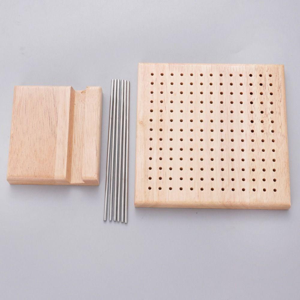 DIY Häkel-Blocking-Board Quadratisches Holz-Strickbrett mit Ständer und Stiften Handgefertigte Ton-Basis-Steckplatine