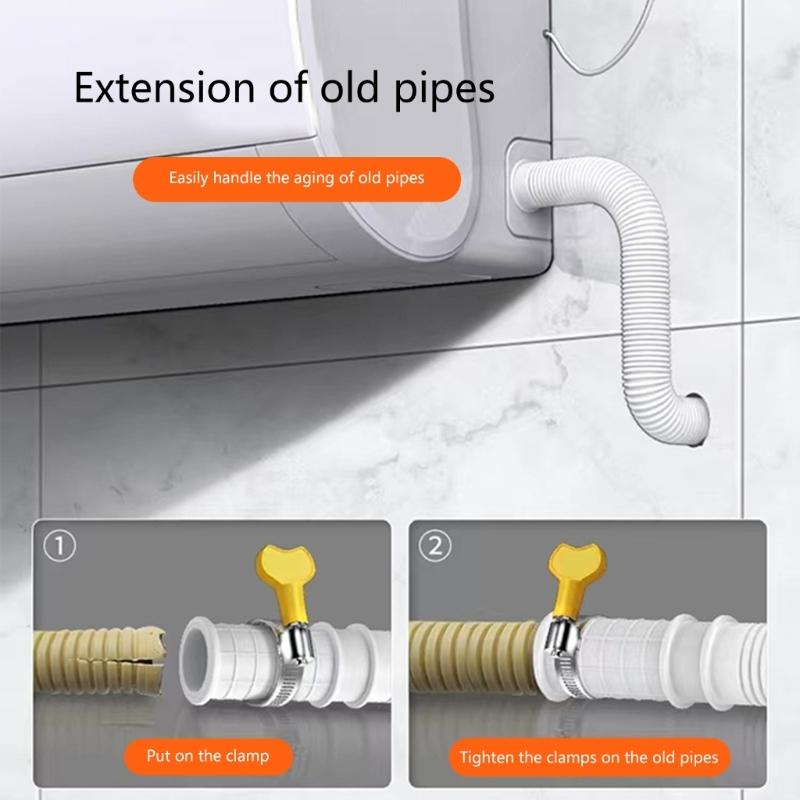 Extendable Washing Machine Drainage Tube Flexible Rubber Pipe with Secure Connection Joints for Drainage System Use