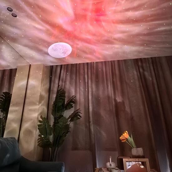 Ambient Light Star Projector with Speaker Color Changing & Music Sync Nebula Moon Effects Bedroom Mood Lighting Scheduled Shutdown Night Light