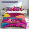 3pcs Custom Name Trolls Bedding Set,Includes 1 Duvet Cover and 2 Pillowcases,All-season Bedroom Decor