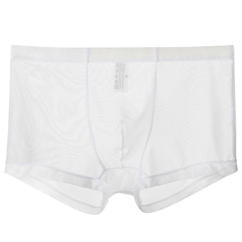 Heren Ice Silk Mesh Vierkante Pijp Slip - Transparant, Sexy, Grote Maten