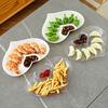 Chip and Dip Serving Set Divided Serving Platter Sushi Plates with Sauce Section Cheeses Serving Tray for Dumpling Appetizer Taco Sushi