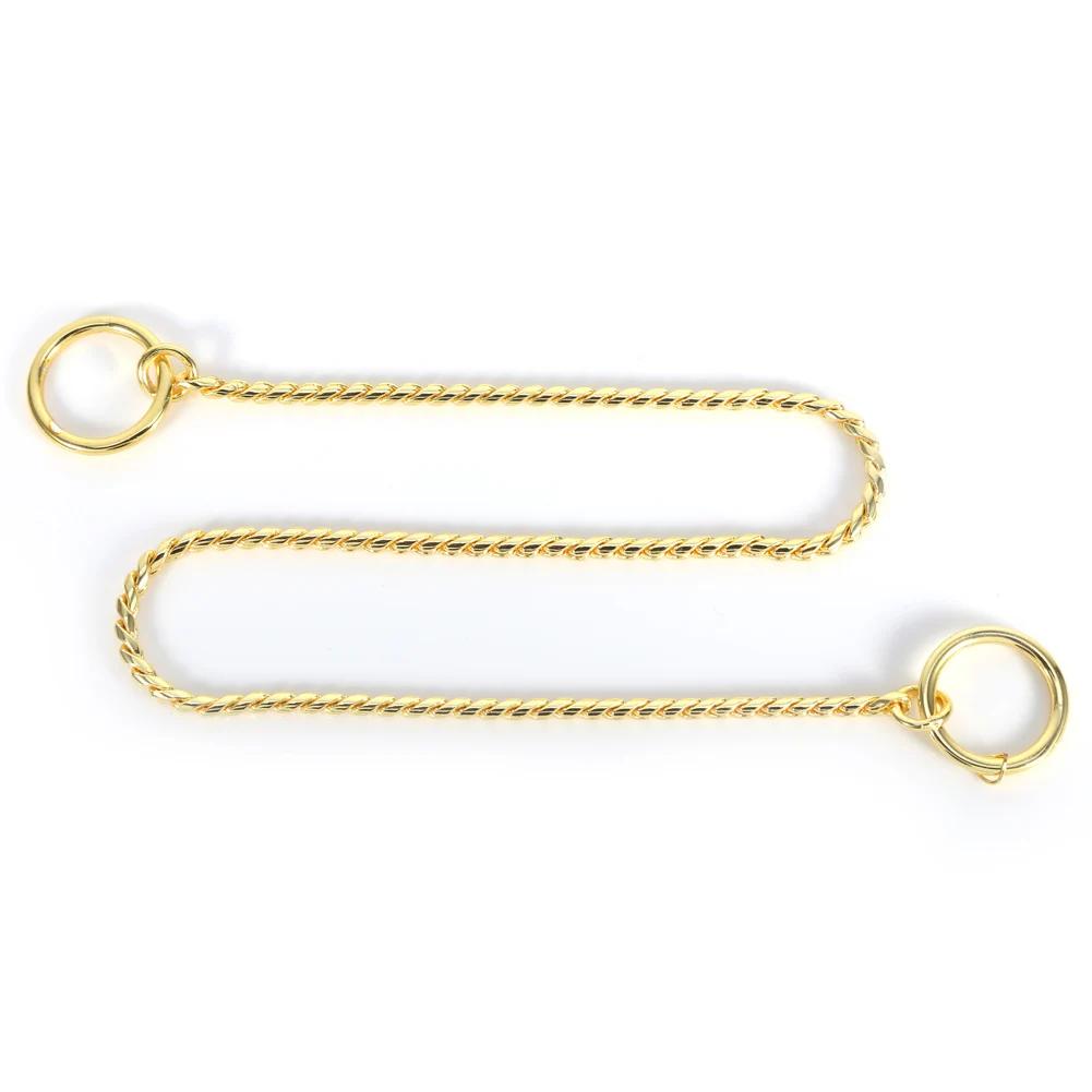 

Dog Chain Collar Black Gold Cuban Link Dog Collar Stainless Steel Metal Slip Chain Collar For Dogs Heavy Duty & Chew Proof