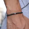 4mm Handmade Natural Stone Beads Bracelet Charm Hematite Cross Braclet For Men Wristband Cruz Jewelry Homme Bileklik