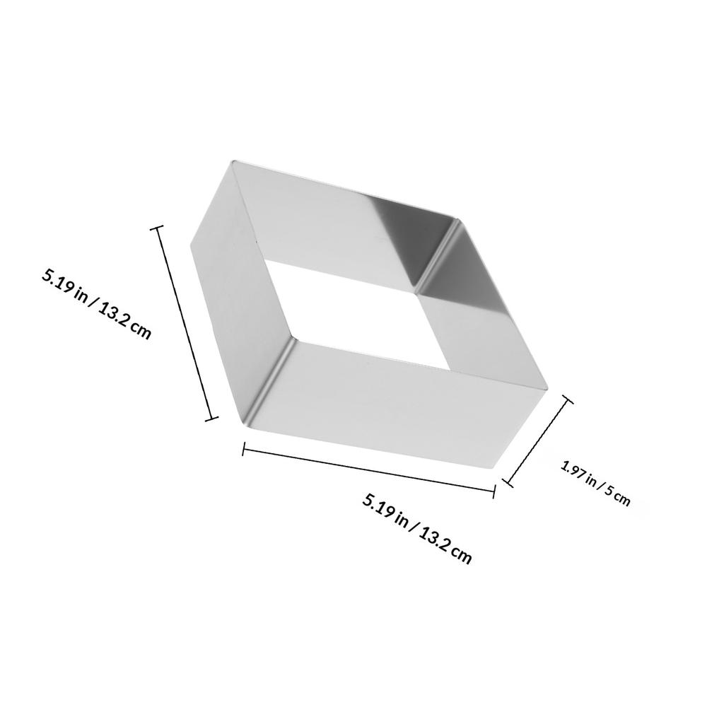 2,5 tums Fyrkantig Rostfri Stål Tårtring Mousseform Högtemperaturtålig för Bakning och Matlagning DIY Tårta