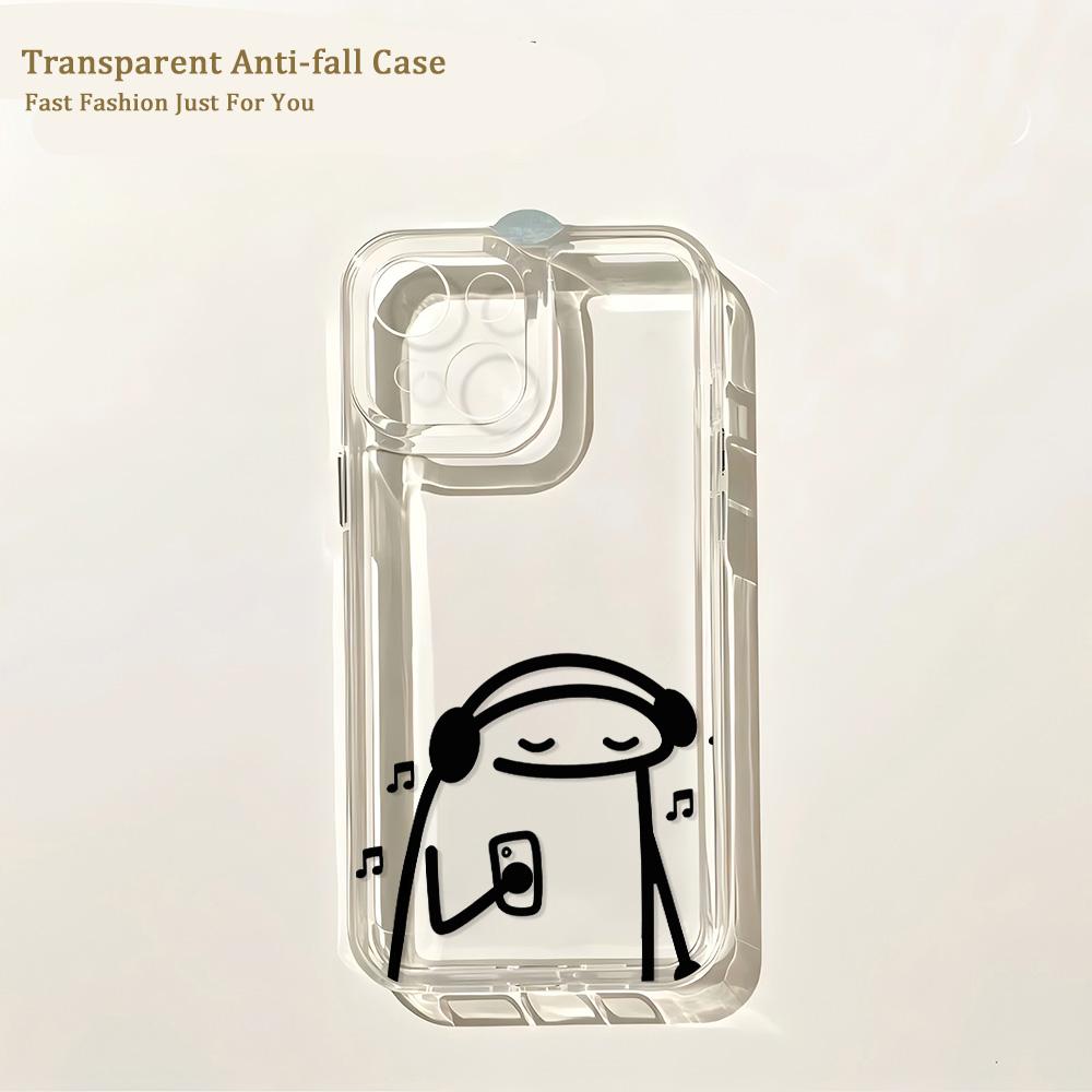 F-Flork Funny Meme Couple Phone Case For IPhone 16 16e 15 14 13 12 11 Mini Pro Max X XR XSMax 7 8 Plus Transparent Back Cover