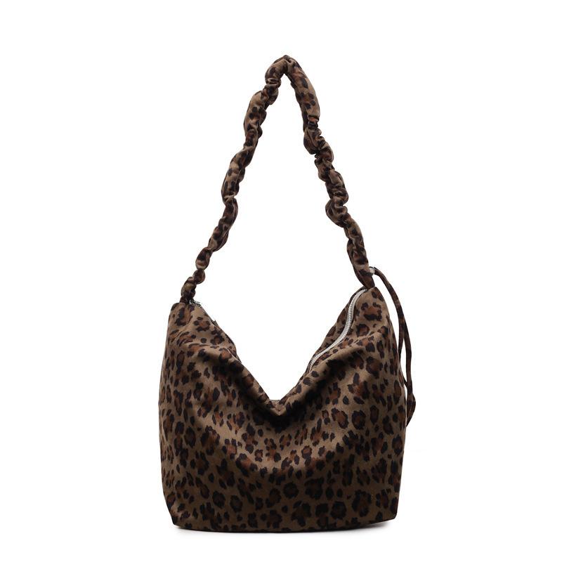 

2025 Autumn Leopard Shoulder Bags Suedu Luxury Shoulder Crossbody Bags Large Capacity Travel Commuting Handbags 29-42-14cm зелений