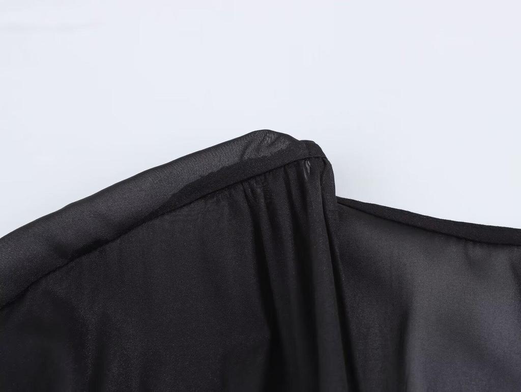 2025 Spring Women's European & American Style V-Neck Long Sleeve Loose French Dress