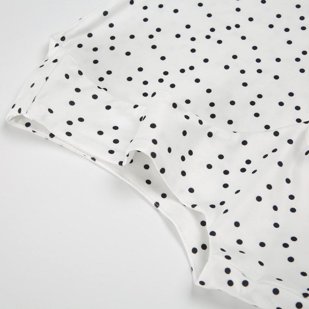 Korean Style Sleeveless Crop Top Round Dot Women Camisole Stylish Lace Up Vest Top  Female