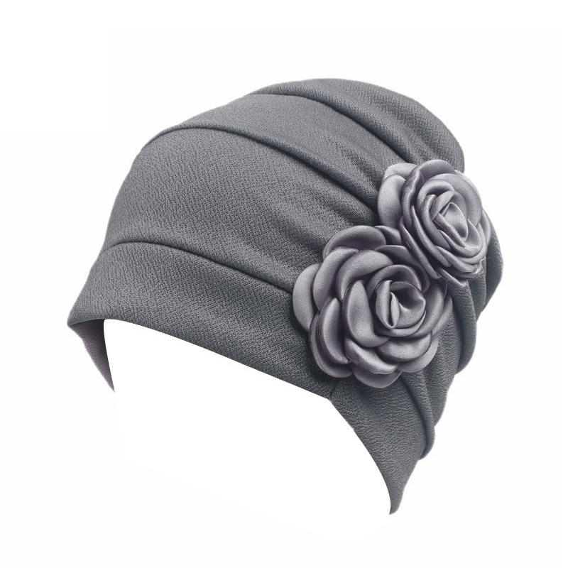 

New Women Hijab Turban Hat Lady Cancer Chemo Hair Loss Cap Head Scarf Wrap Cover серый