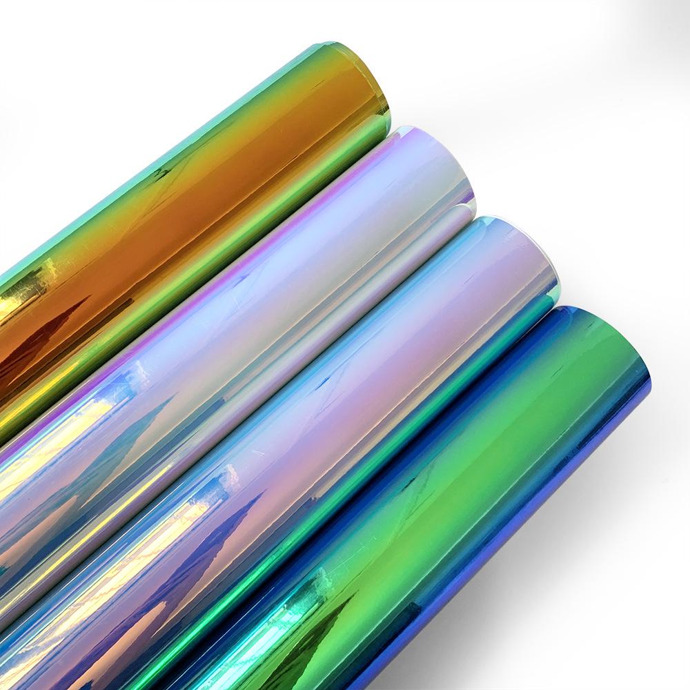 

Iridescent Rainbow Vinyl Car Wrap: DIY Color-Changing Self-Adhesive Sticker Blue Rainbow Film