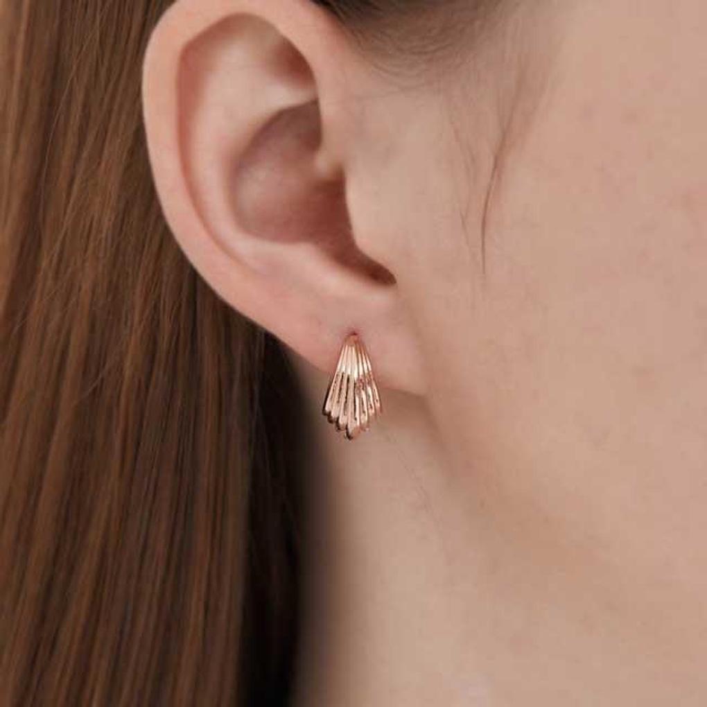 14K GF Bold Voluminous One-Touch Earrings C24EGF210