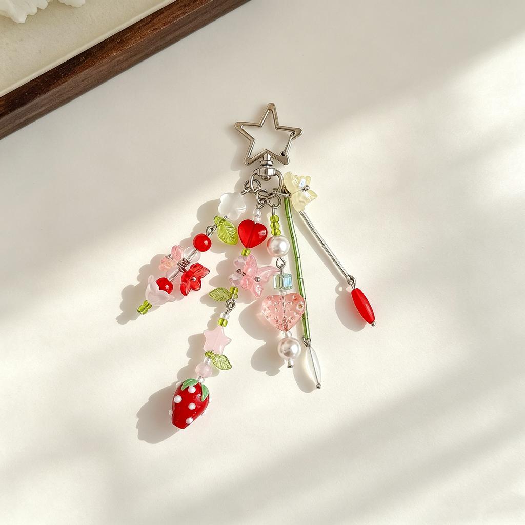Silver Butterfly Star Women Irregular Liquid Butterfly Charm Bead Chain Ring Bag Pendant Gothic Accessories Bag Charm
