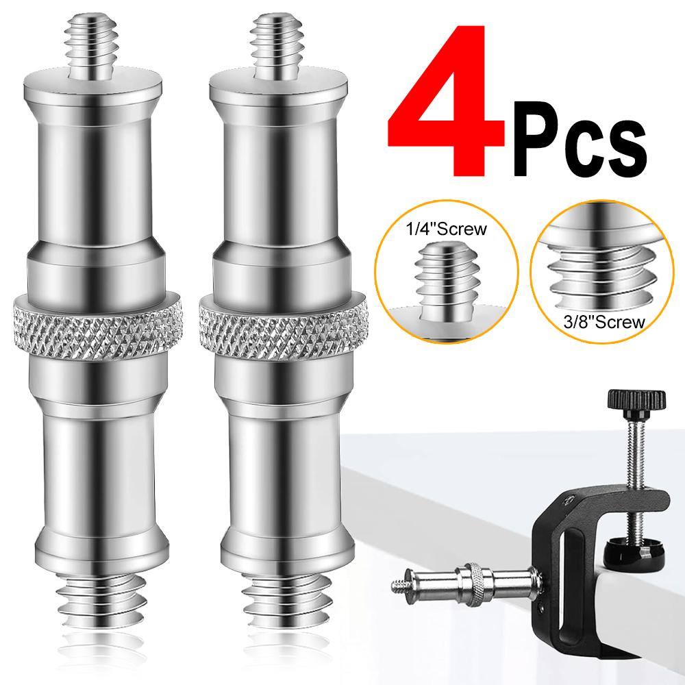 Standard 1/4 To 3/8 Inch Metal Male To Male Convertor Threaded Screw Tripod Adapter Spigot Stud for Flash Holder Light Stand