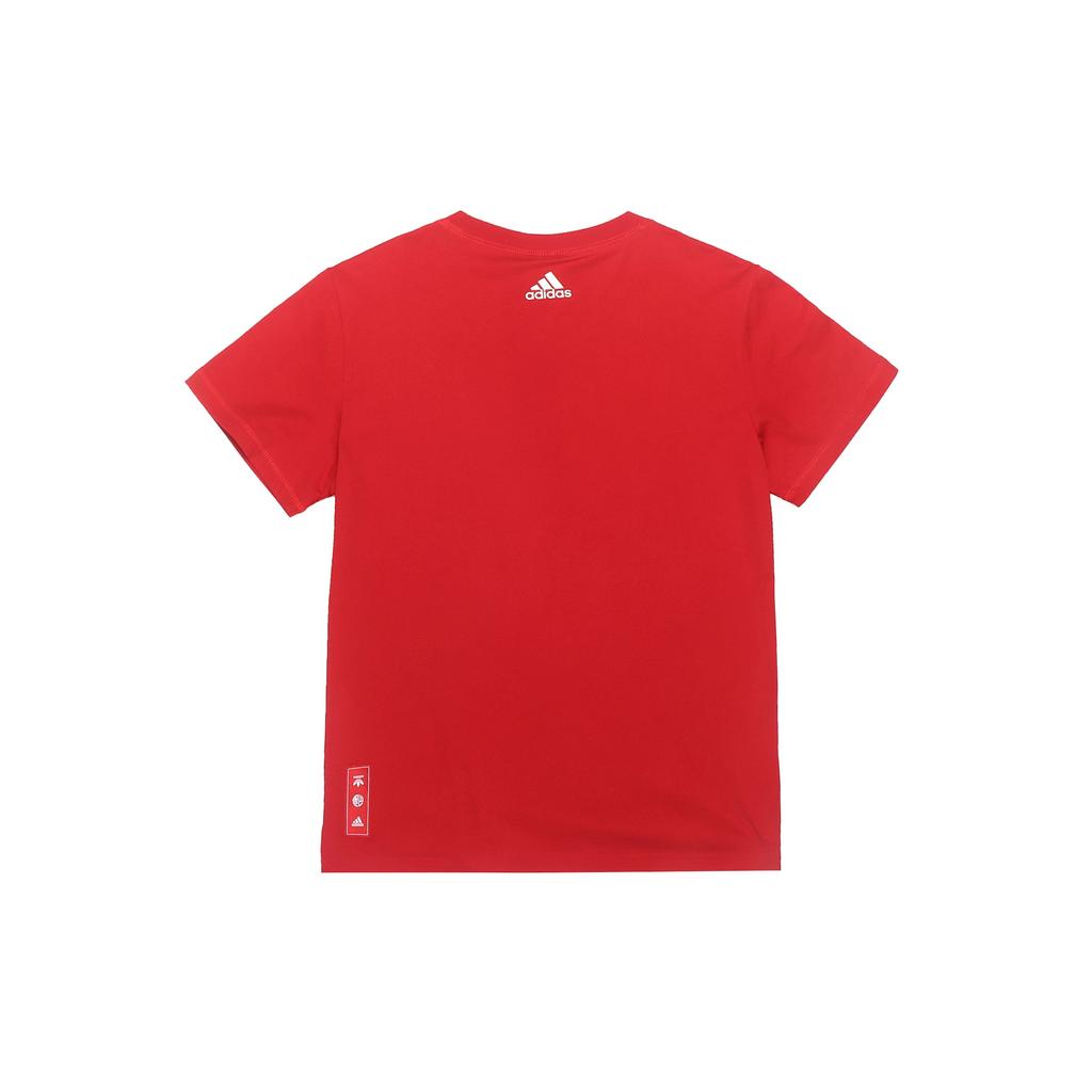Adidas Cny Series Sports Theme Printed American Vintage Crew Neck Short Sleeve T-Shirt Women Tops Light-Crimson GP0706