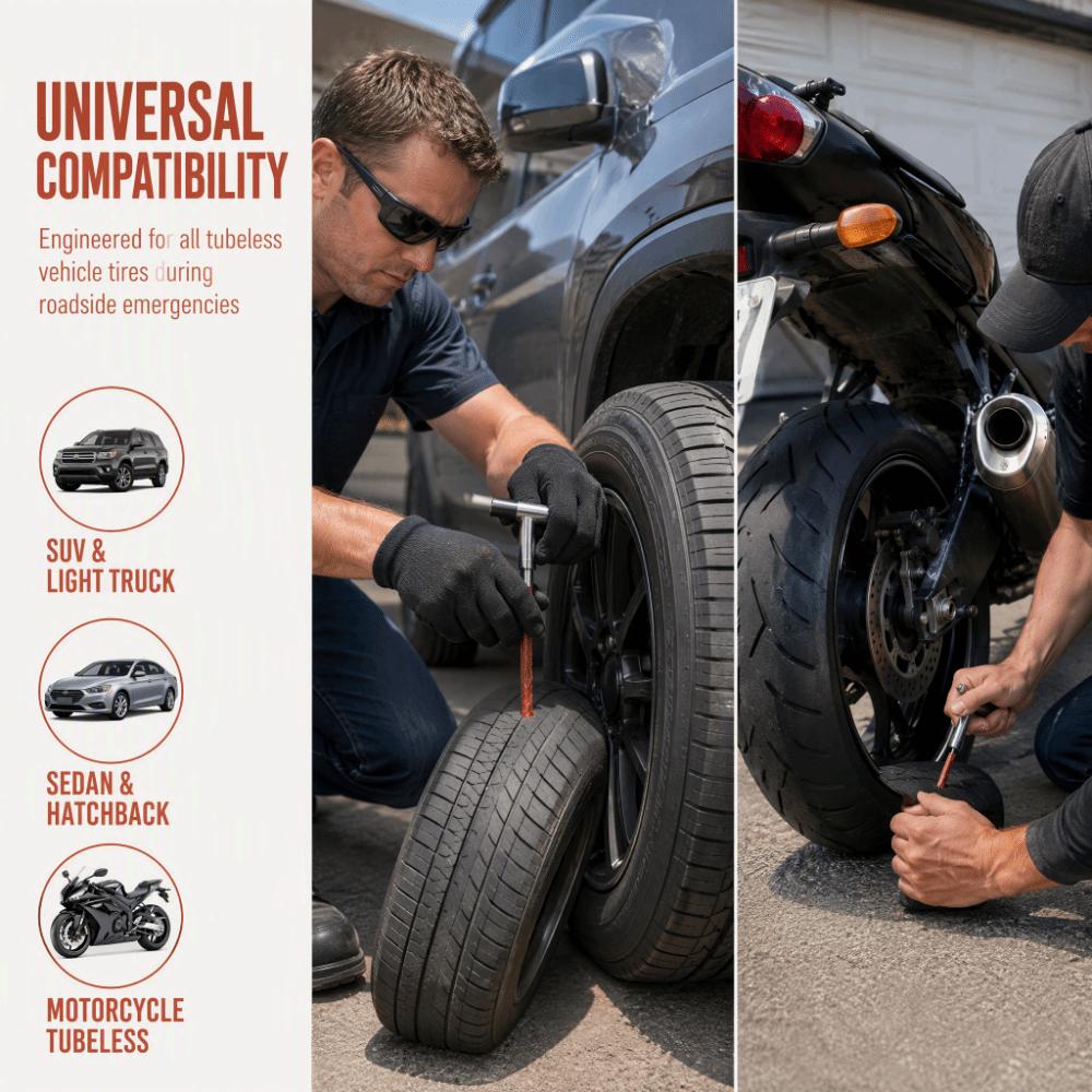 20pcs Portable Tire Repair Plug Instant Repair Rubber Sealing Strip Puncture Repair Tool Car