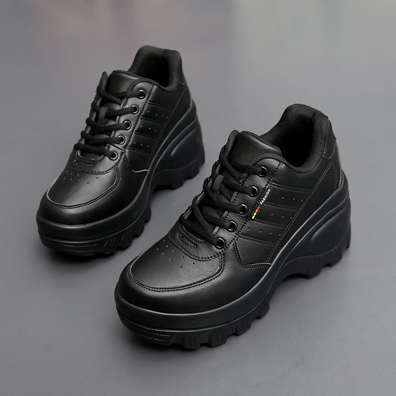 TUINANLE Weiße Keilabsatz Sneaker Damen Frühling Herbst Atmungsaktiv Klobige Plateau Sneaker Damen Zum Hineinschlüpfen Netz Laufschuhe